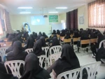 حضور  دکتر محمد صادق رفیعی  دادستان محترم  شهرستان     نی ریز  در جمع دانشجویان  آموزشکده فنی دختران  نی ریز 2