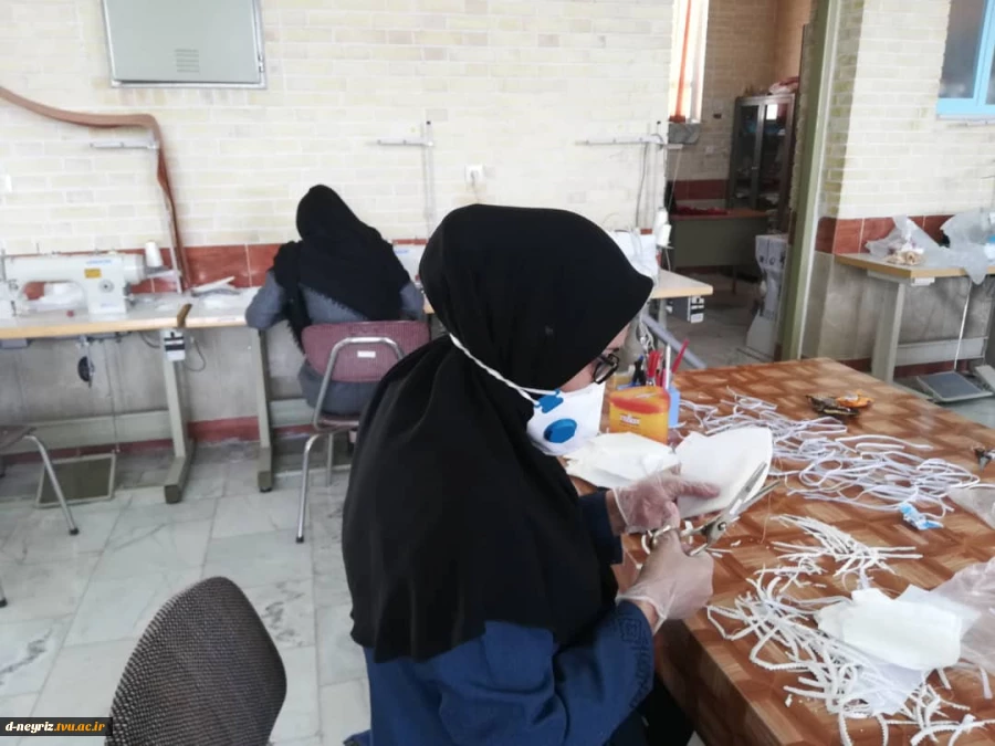 تولید 1200  ماسک کاملا بهداشتی توسط ریاست، کارکنان و اساتید آموزشکده فنی و حرفه ای دختران نی ریز 5