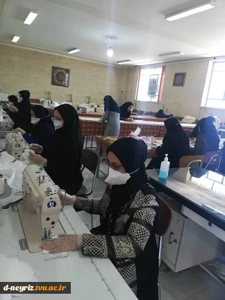 تولید ماسک  کاملا بهداشتی در آموزشکده فنی و حرفه ای دختران نی ریز همچنان ادامه دارد 3