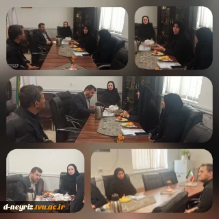 جلسه مدیر اداره حراست دانشگاه ملی مهارت واحد استان  فارس با کارشناس حراست ونیروهای نگهبان آموزشکده  دختران نی ریز
